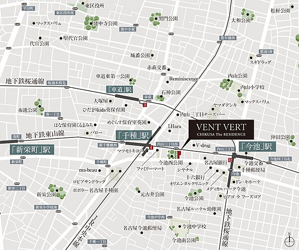 バンベール千種 ザ・レジデンス 現地案内図