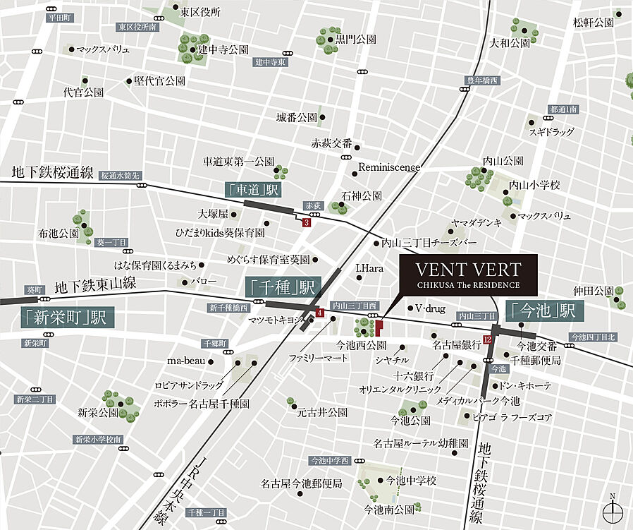 バンベール千種 ザ・レジデンス：案内図