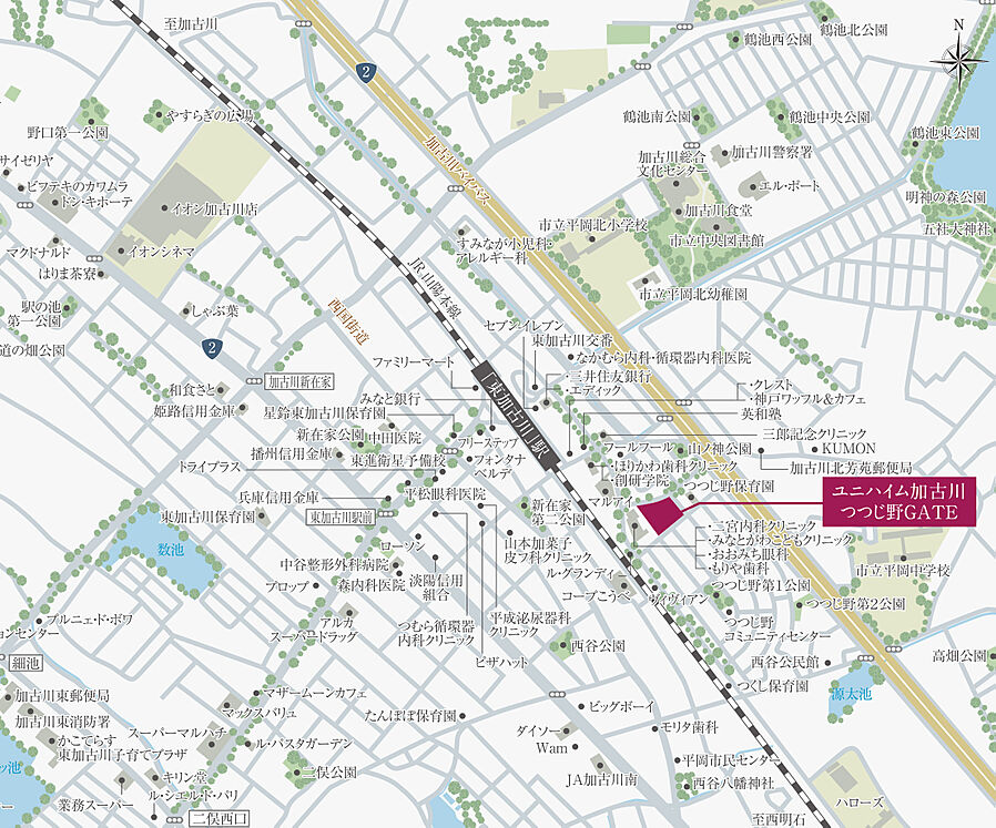 ユニハイム加古川つつじ野GATE：案内図