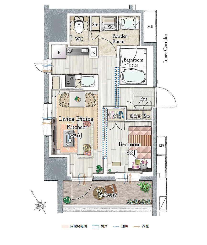アウラ立川曙町 間取り F