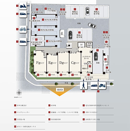 ユニハイム京都西院高辻通 敷地配置イラスト