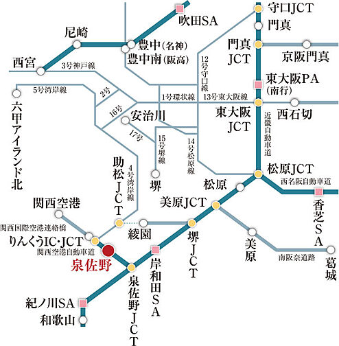 ユニハイム日根野レジデンス アクセス図