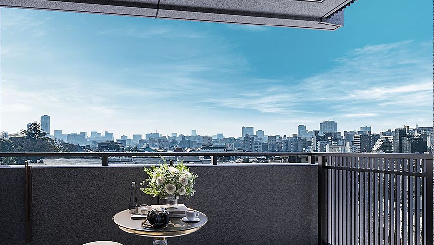 ウィルローズ谷中銀座 バルコニー完成予想CG