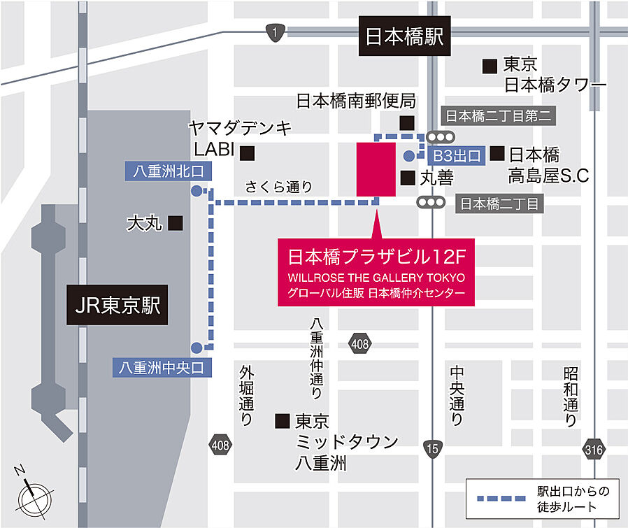 ウィルローズ自由が丘：モデルルーム地図