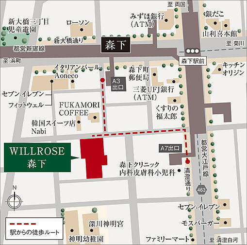 ウィルローズ森下 現地案内図