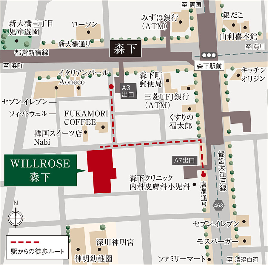 ウィルローズ森下：案内図