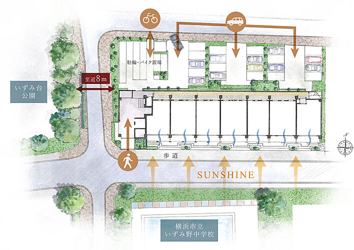 ベルジェンド横濱いずみ野 敷地配置図