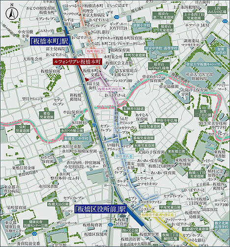 ルフォンリブレ板橋本町 現地案内図