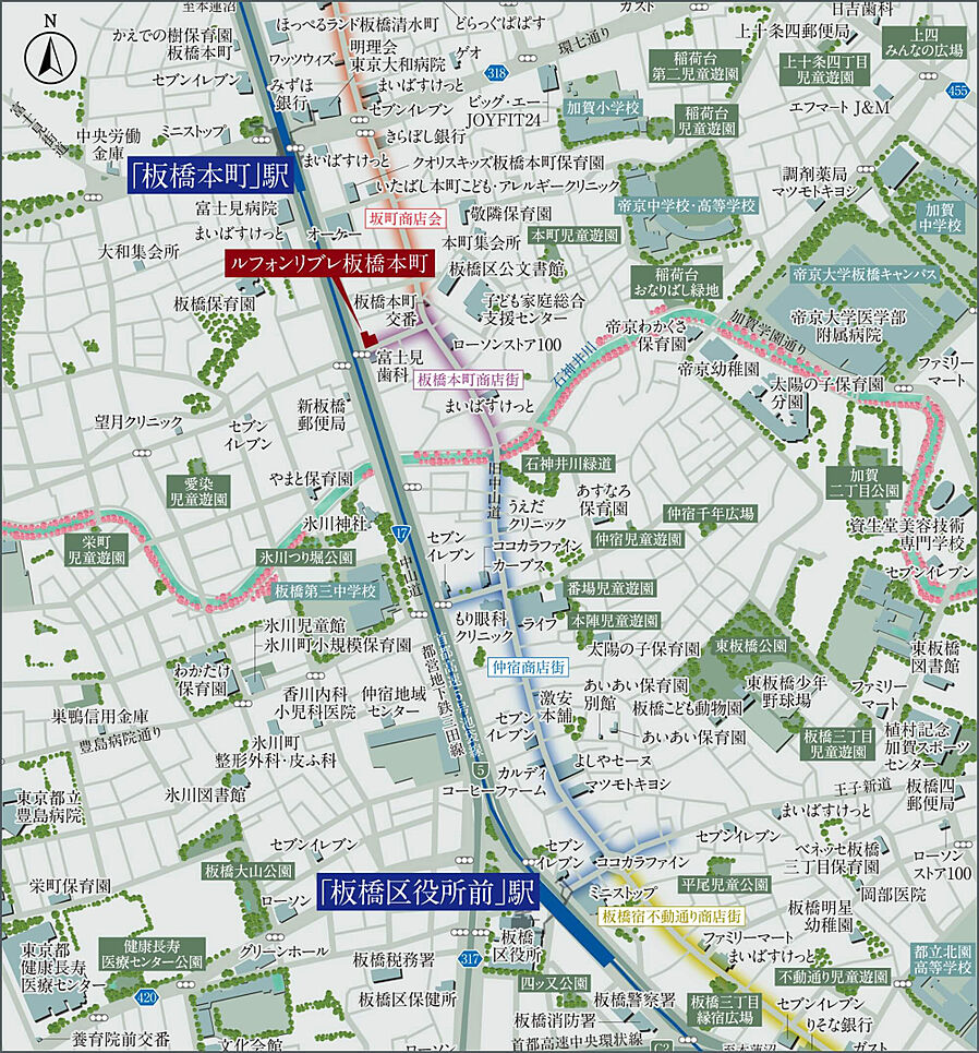 ルフォンリブレ板橋本町：案内図