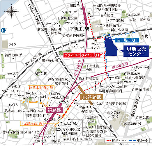 ローレルスクエアOSAKA LINK 現地案内図