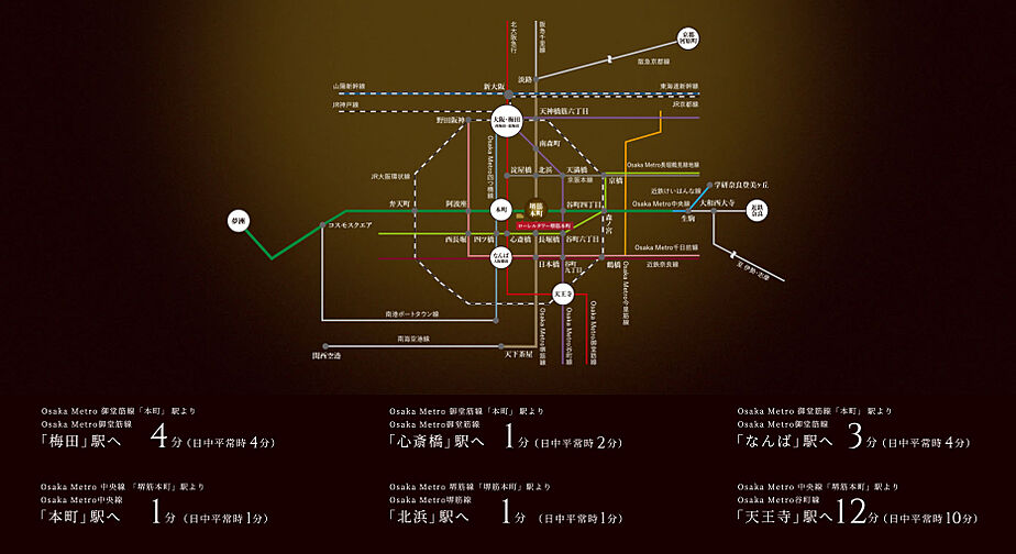 ローレルタワー堺筋本町 アクセス図