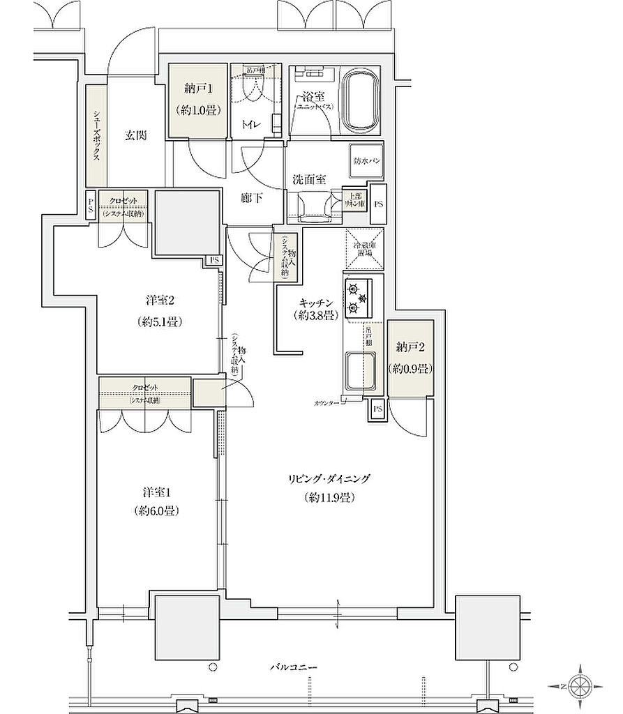 ローレルタワー堺筋本町 間取り 【先着順】SC