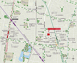 ローレルコート北田辺 現地案内図