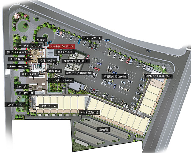 ローレルスクエア長原ザ・ランドマークス ランドプランイメージイラスト