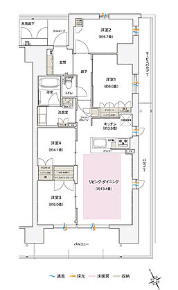 ローレルスクエア長原ザ・ランドマークス 間取り 【先着順】CI