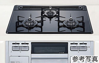 アルファステイツ高崎神社前 三口ガラストップコンロ