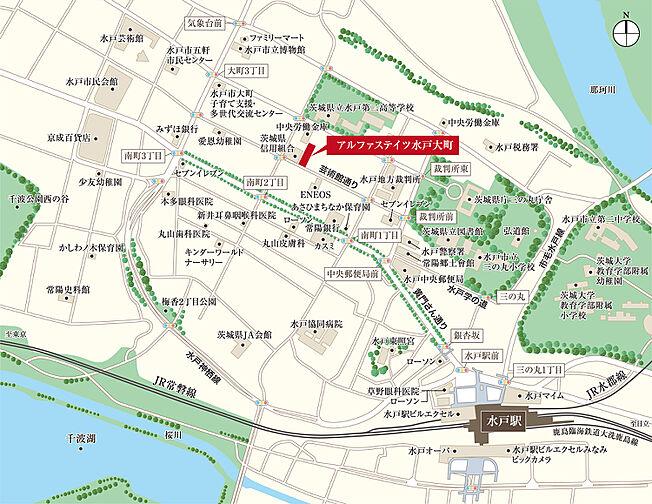 アルファステイツ水戸大町 現地案内図