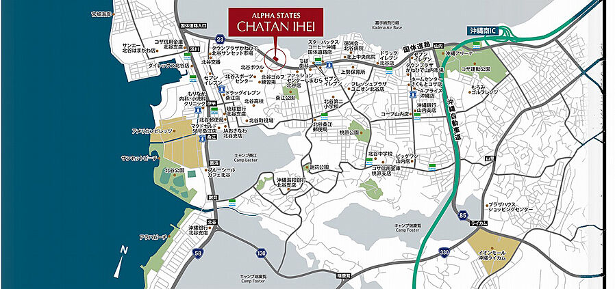 アルファステイツ北谷伊平：案内図