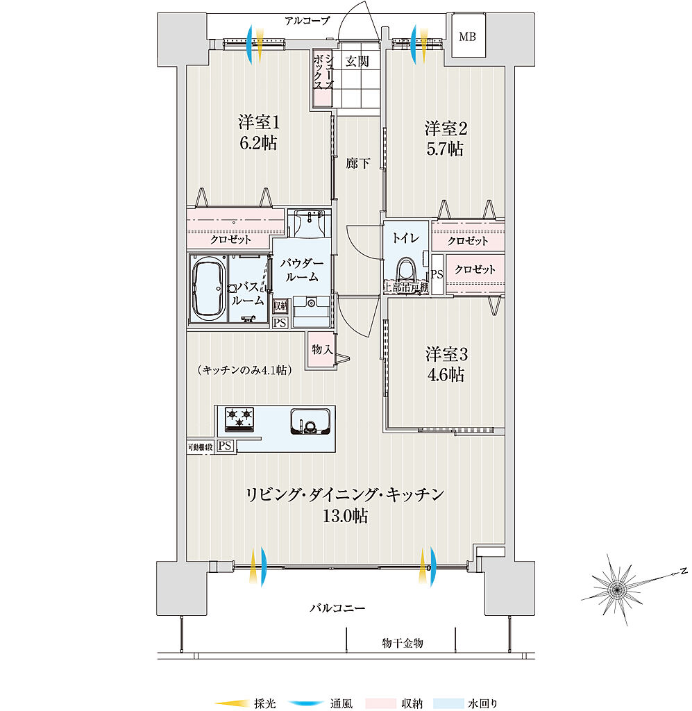 アルファステイツ桜通り十文字 間取り D