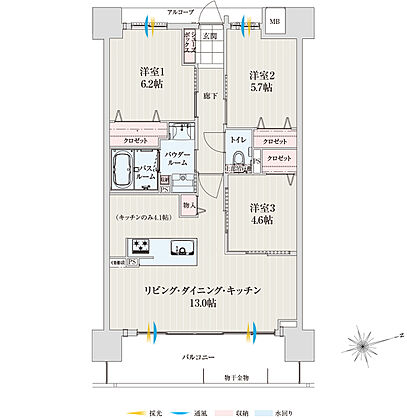 アルファステイツ桜通り十文字 間取り D
