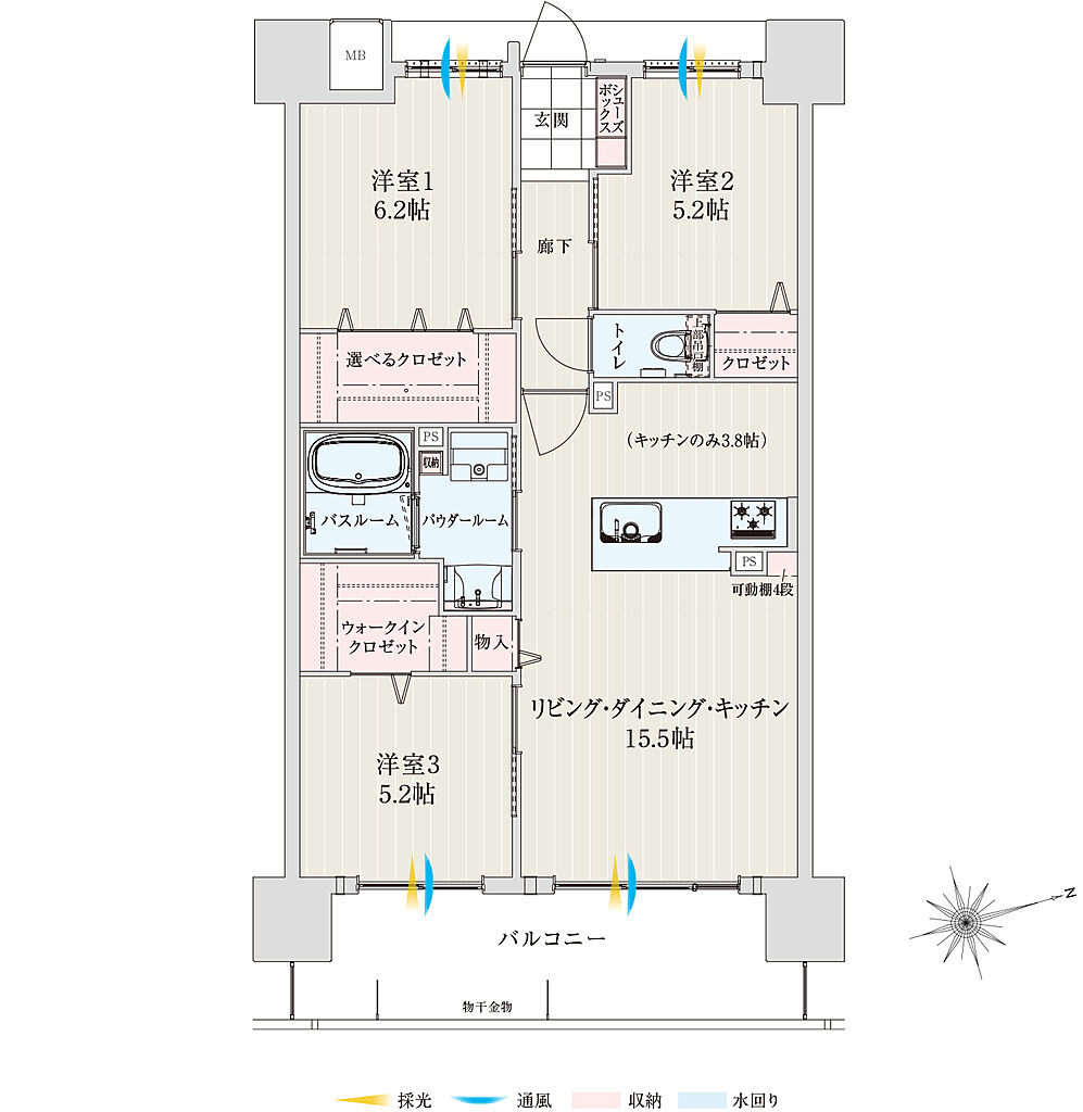 アルファステイツ桜通り十文字 間取り E