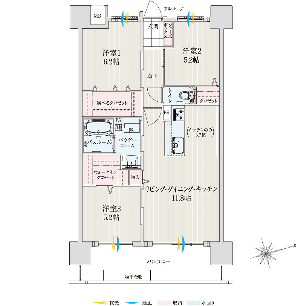アルファステイツ桜通り十文字 間取り E