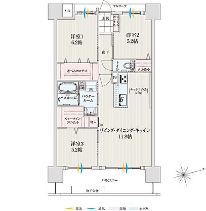 アルファステイツ桜通り十文字 間取り E