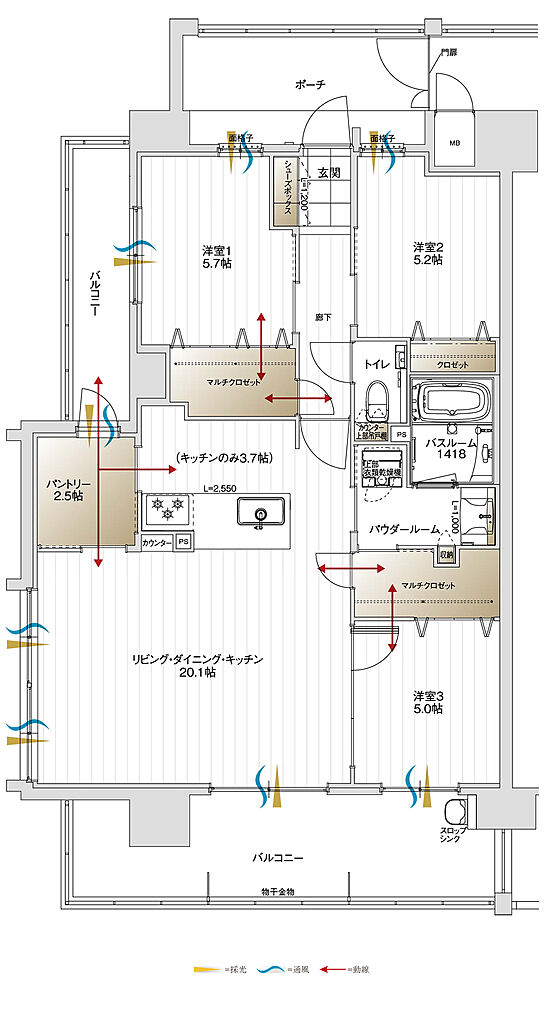 アルファステイツ鷹匠町 間取り A3