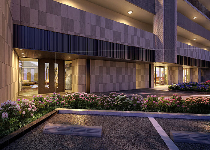 アルファステイツつくばみどりの エントランス完成予想図<br />
