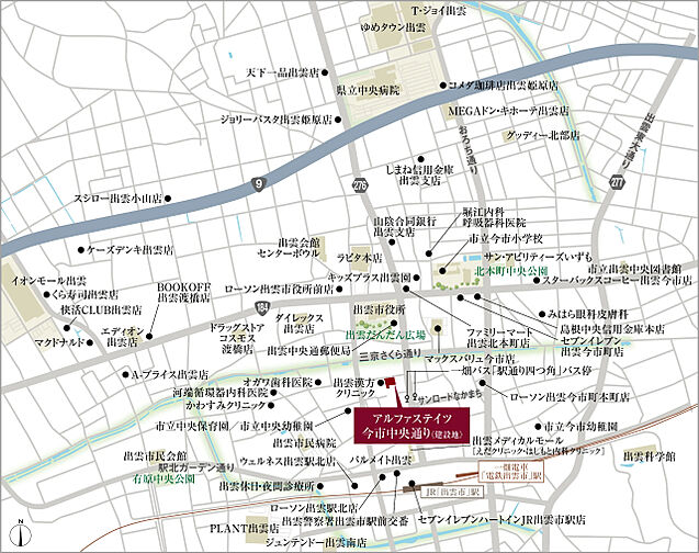 アルファステイツ今市中央通り 現地案内図
