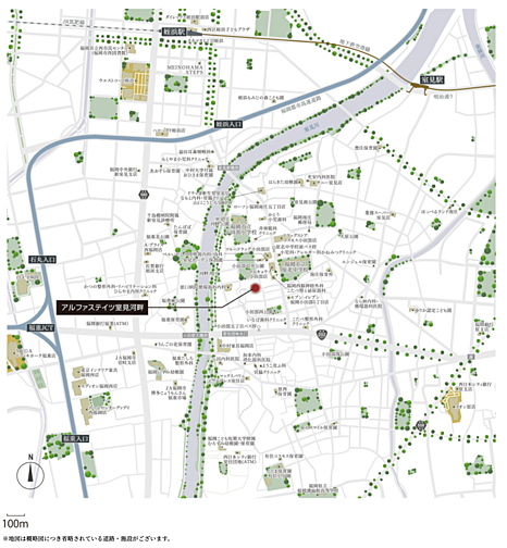 アルファステイツ室見河畔 現地案内図