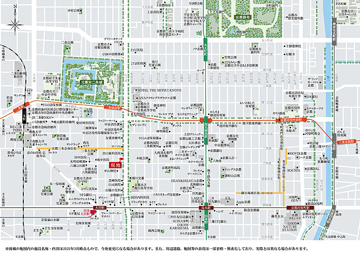 ジオ京都堀川三条 現地案内図