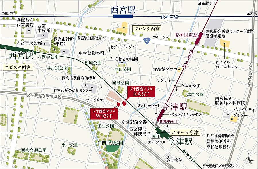 ジオ西宮テラス：案内図