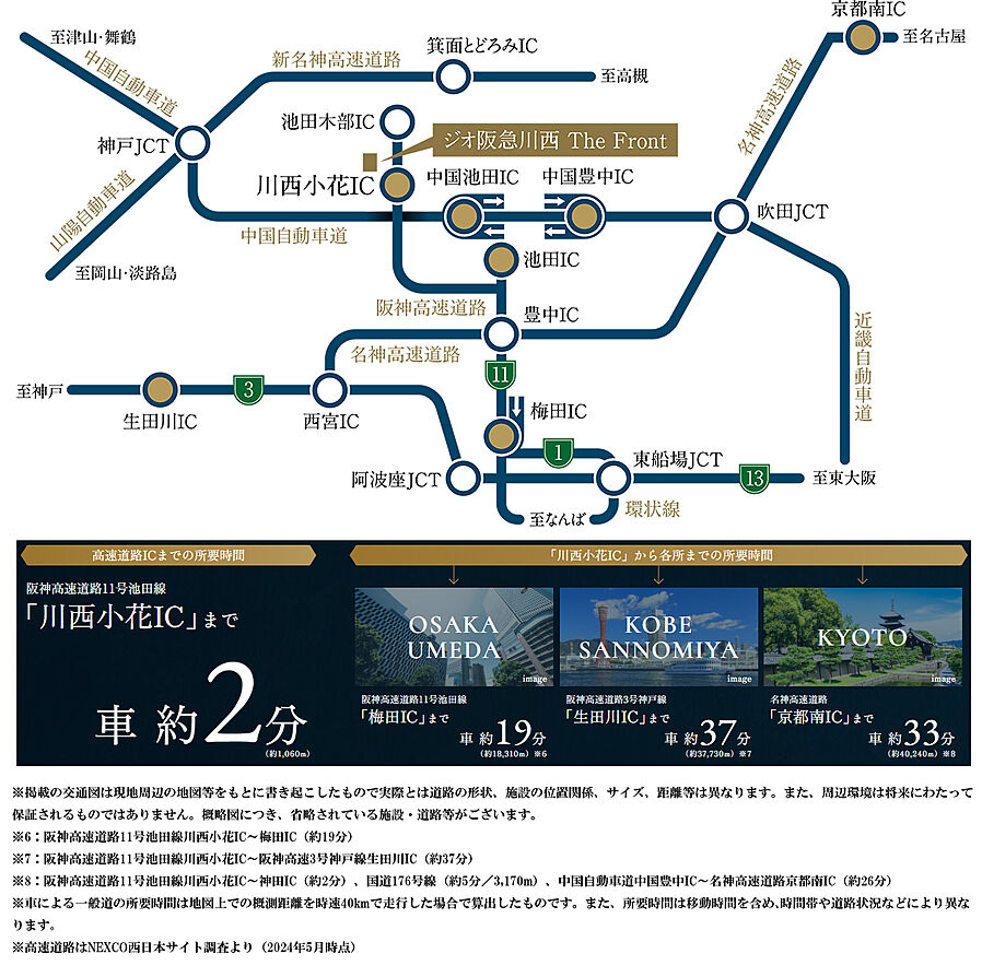 ジオ阪急川西 The Front：交通図