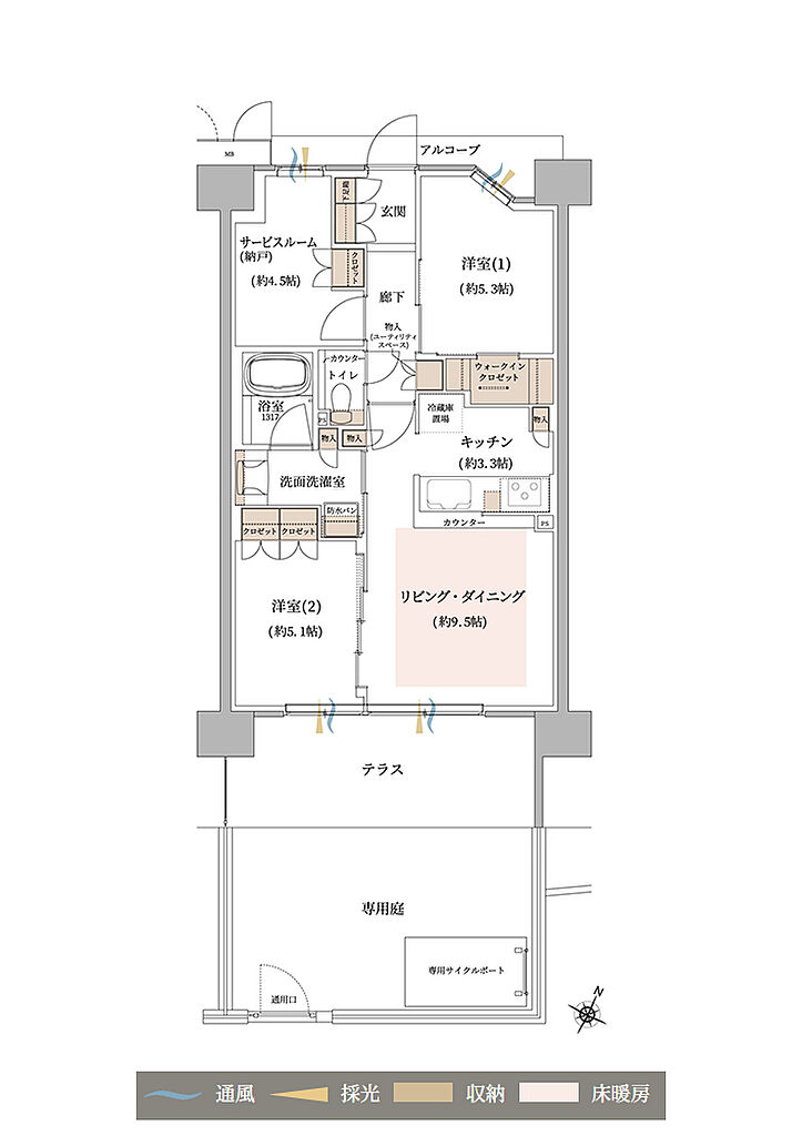 ジオ東灘青木 間取り Eg
