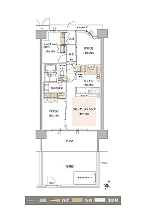 ジオ東灘青木 間取り Eg