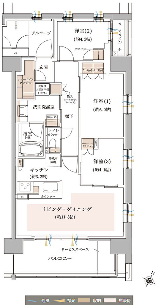 ジオ東灘青木 間取り I