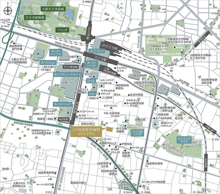 ジオ阿倍野松崎町グランテラス：案内図