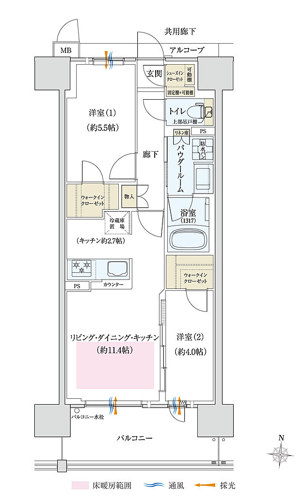 リベールシティ守口 間取り B