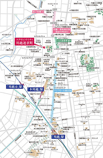 エクセレントシティ川越連雀町 現地案内図