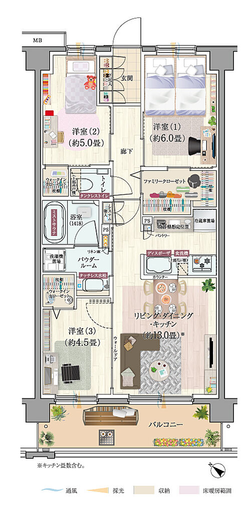 エクセレントシティ清瀬ザ・グレイス 間取り D