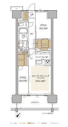 エクセレントシティ稲毛海岸 THE STATION GRAN 間取り H1
