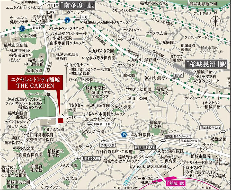 エクセレントシティ稲城 THE GARDEN：案内図
