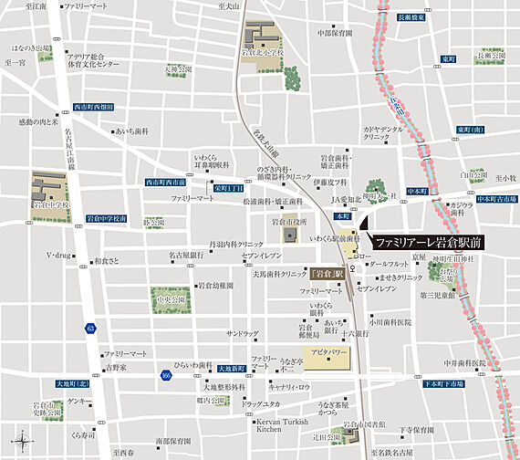 ファミリアーレ岩倉駅前 現地案内図