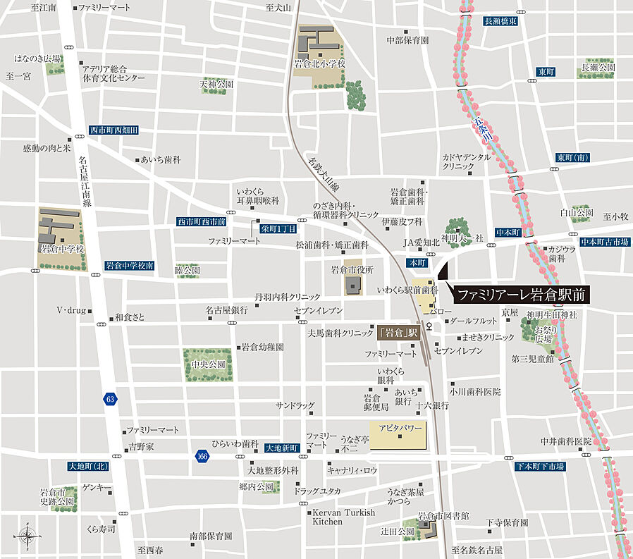 ファミリアーレ岩倉駅前：案内図