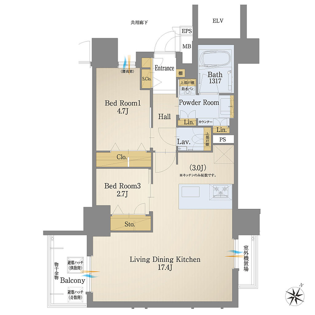 モントーレ六本松 ザ・マーク 間取り B4【MENU PLAN 1】