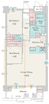 モントーレ室見リバーサイド 間取り A(MENU PLAN 1)
