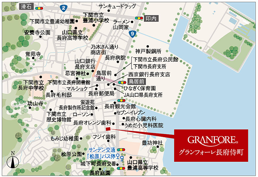 グランフォーレ長府侍町：モデルルーム地図