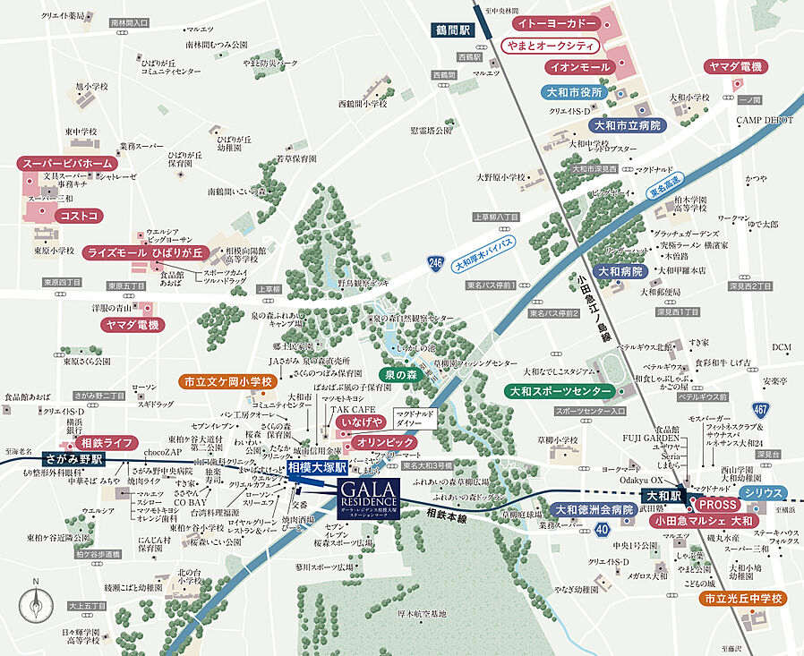 ガーラ・レジデンス相模大塚ステーションマーク：案内図