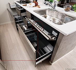 ポレスター福井浜町リバーテラス 引き出し式のキッチンキャビネット